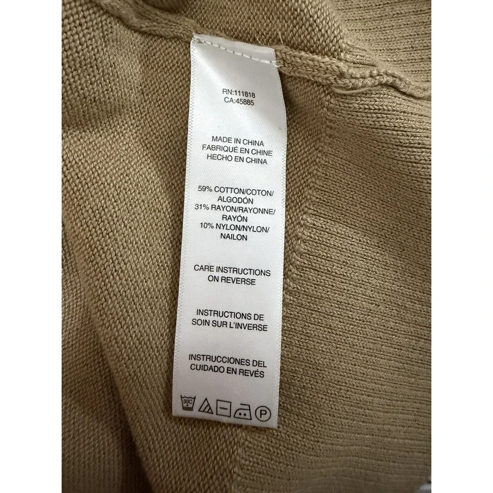 Michael Kors Sweater Dress Women's Size XS Tan Long Sleeve Knit Zipper Shoulder